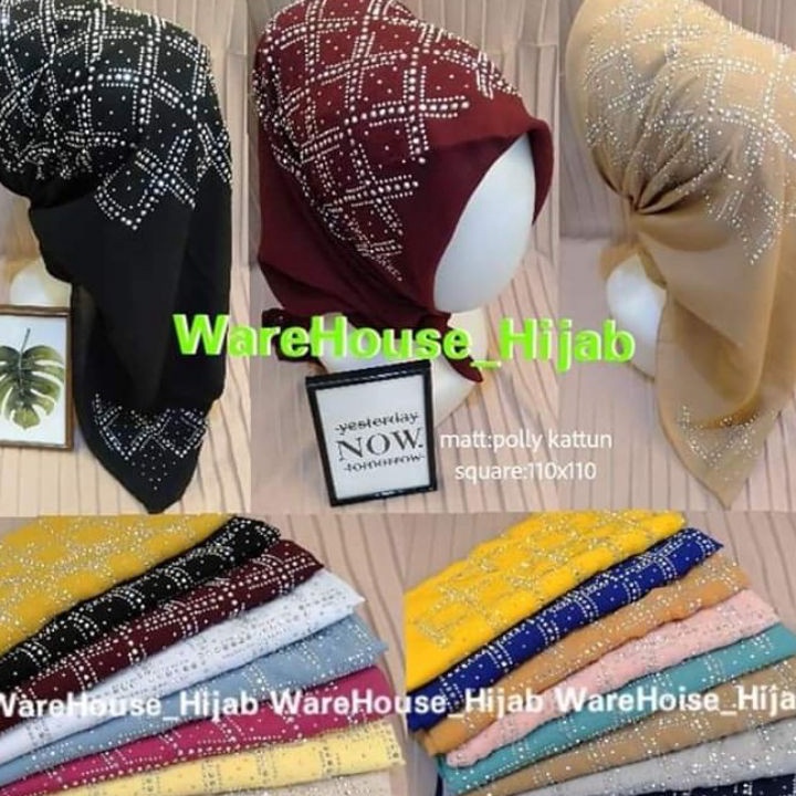 TIPE ABP636 hijab mute xxx hijab mute swarovski glamour  Hijab Segi Empat mute  Jilbab SegiEmpat mut