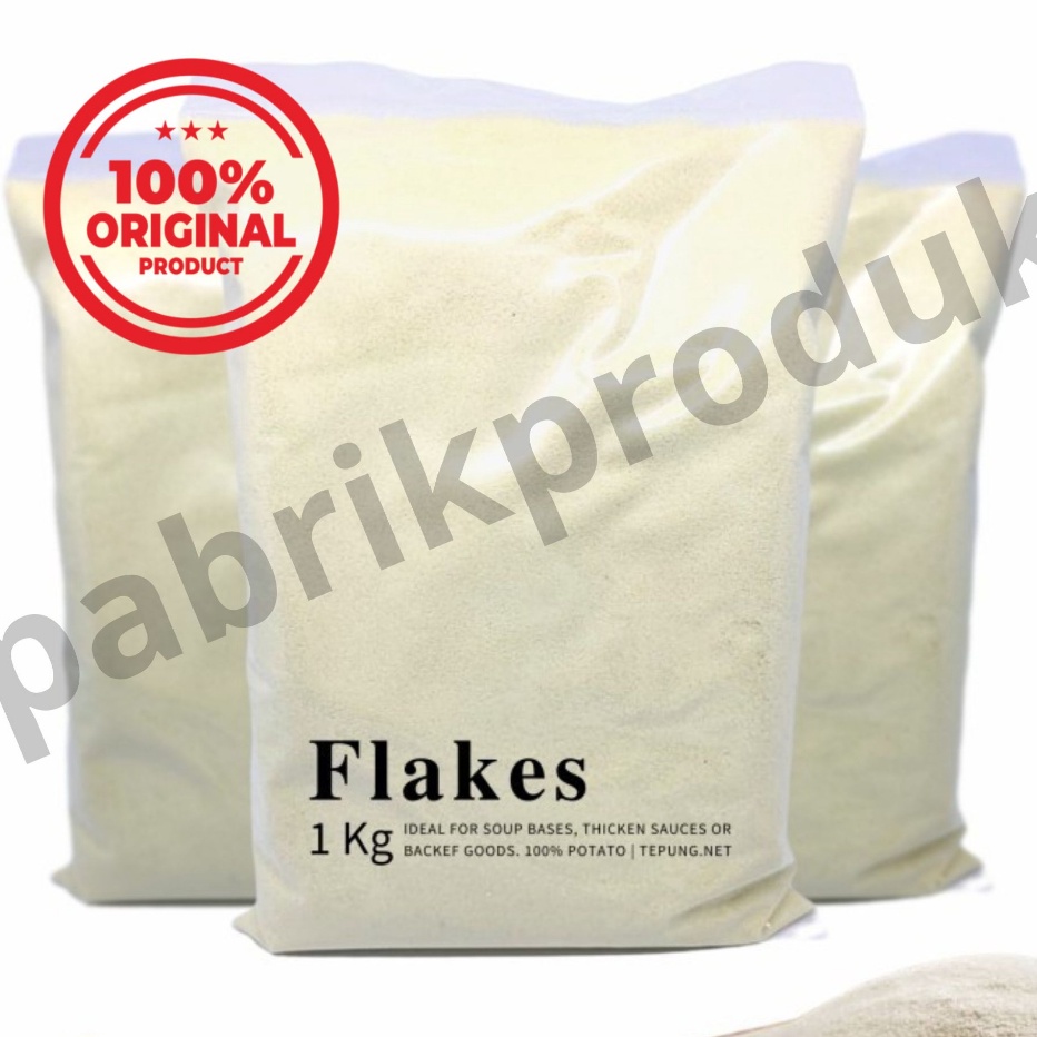 

Kode PJS56 Potato Flakes Tepung Kentang Emsland Jerman Asli halus Halal impor Eropa 1KG