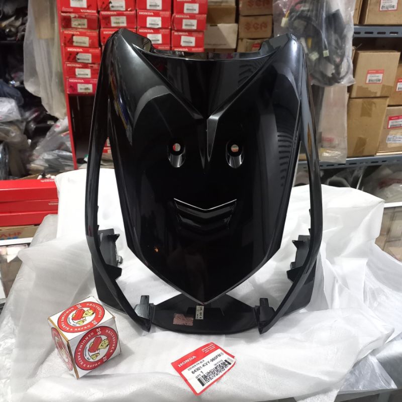 COVER TAMENG DASI PANEL DADA LAMPU DEPAN HITAM HONDA BEAT KARBU CARBU ORIGINAL AHM 64301-KVY-960FMB