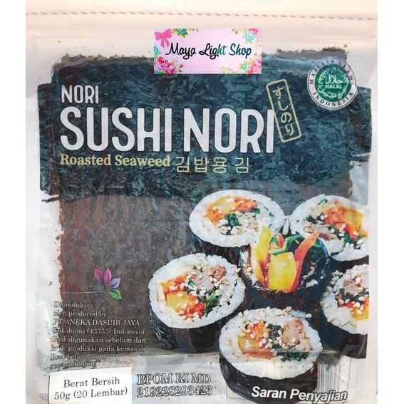 

Seller Sushi Nori 2 lembar nori sushi rumput laut seaweed halal murah bahan sushi nori rumput laut seaweed driedseaweed bahan kimbap bento gimbap manjun tokinori sakao kimbap