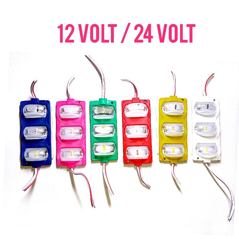 Lampu LED 3 mata roda 12 volt 24 volt LED kolong Lampu bak truk motor mobil LED variasi terang