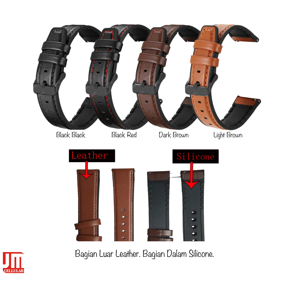 QRH Tali Jam Tangan 20mm Watch Strap Seiko 5 - Hybrid Rubber Kulit Leather