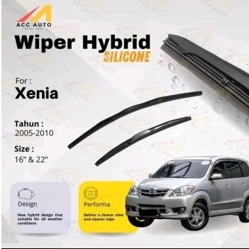 Paket Wiper Depan Belakang Xenia 2005-2010 karet silicon Hybrid