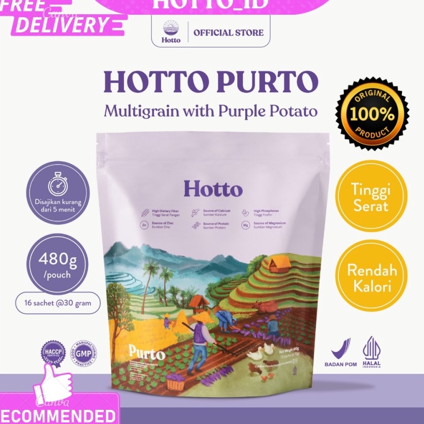 

Paling Popular Hotto Purto Multigrain with Purple Potato 1 Pouch 16 Sachet