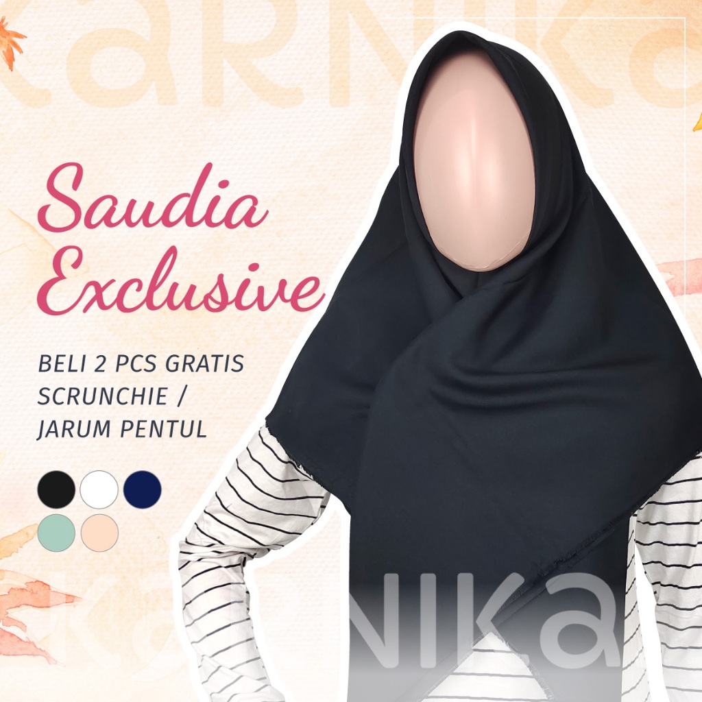 Saudia Segi Empat Rawis Exclusive Kerudung 110x110 Hijab Syari 140x140
