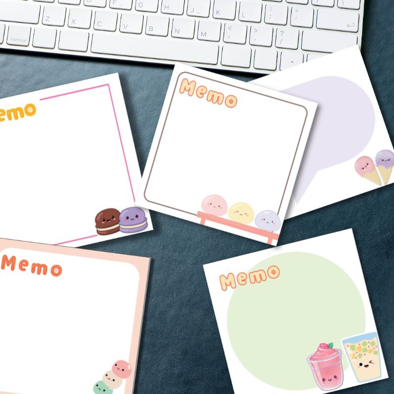 

NOTE MEMO CATATAN theme Cute Dessert isi 50 lembar