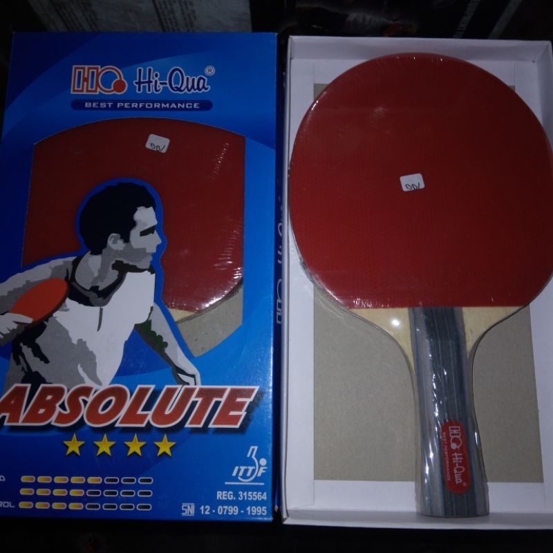 Bet Tenis meja Hi-Qua absolute star 4 original karet empuk sudah ada ITTF nya