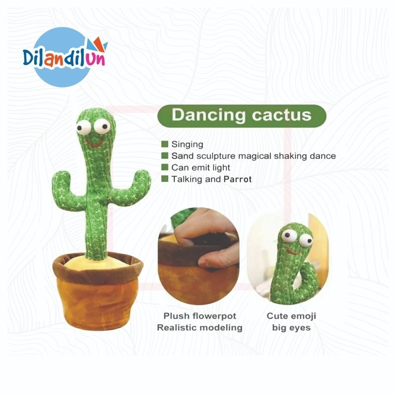 Boneka Kaktus Dance Music Peniru Suara Dancing Kaktus Joget