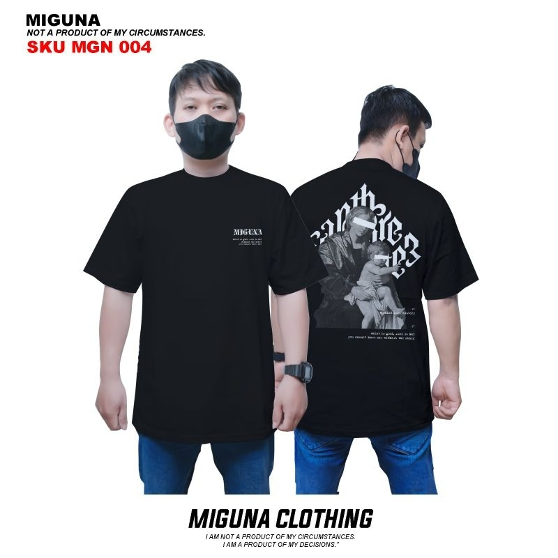 MIGUNA Pakaian Pria Atasan Kaos HITAM MGN 004