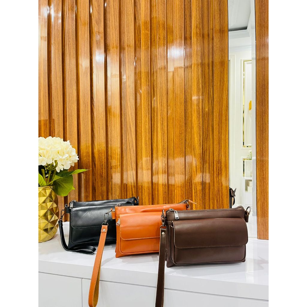 TAS KULIT HANDBAG WANITA/PRIA MODEL 2 SEKAT FULL UP - TOKO SYAGITA KULIT ASLI GARUT