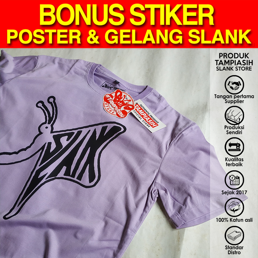 SLANK KUPU-KUPU – UNGU MUDA - LENGAN PENDEK - 100% ORIGINAL MADE IN SLANKERS - BAJU KAOS SLANK - TAM