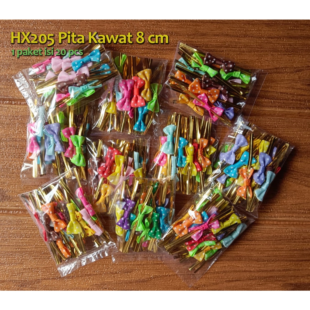 

HX205 [20 pcs] Tali Kawat Pita Pengikat Plastik Souvenir Twist Tie 8 cm