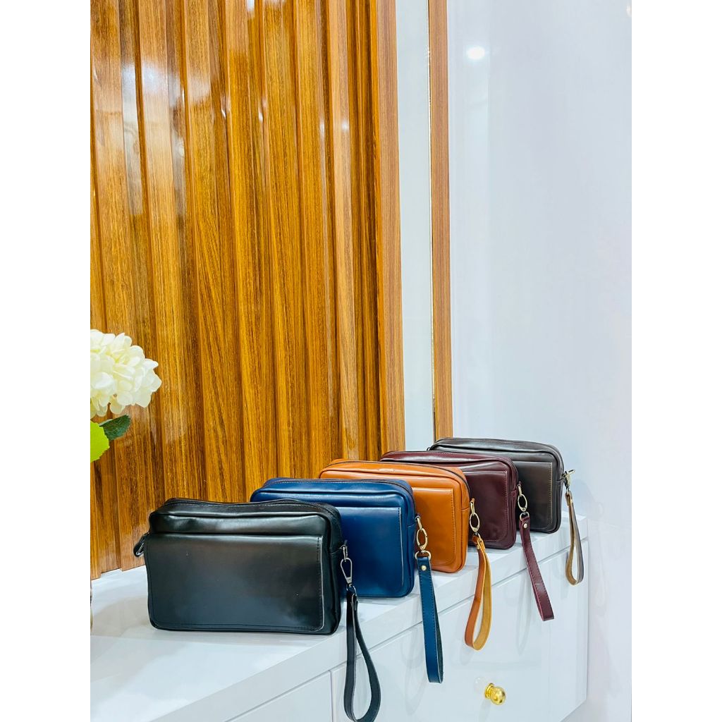 TAS KULIT HANDBAG WANITA/PRIA MODEL TUTUP DEPAN - TOKO SYAGITA KULIT ASLI GARUT