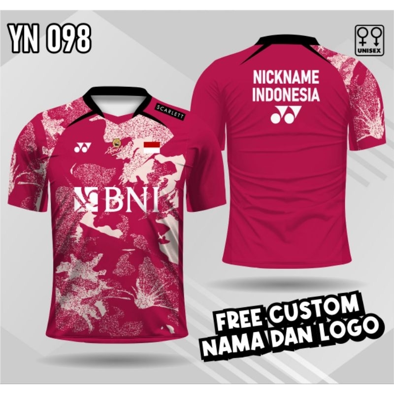 kaos jersey badminton bwf 2023 jersey bulu tangkis bwf free custom nama