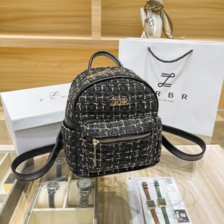 ZRBR - Tas Backpack Wanita Mini Rajut Import Kekinian - Tweed Trapez Backpack #9037