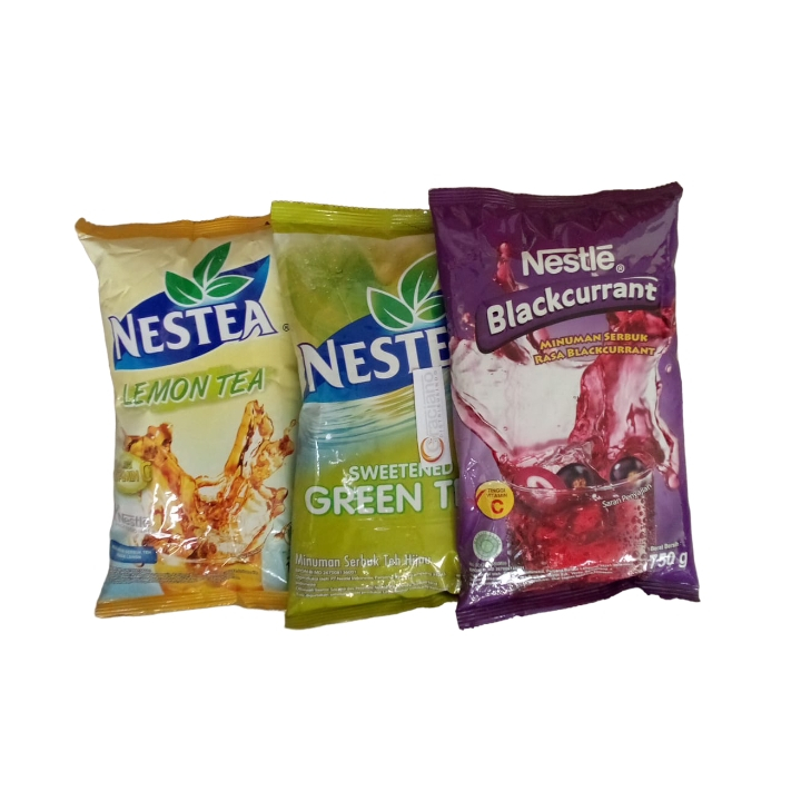 

Paket 1 Nestea Lemon Tea 1kg + 1 Green Tea 750g + 1 Blackcurrant 750g