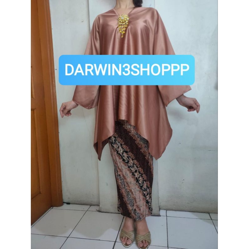 TERLARIS TERLARIS KEBAYA ONE SET POLOS TUNIK SATIN/ TERBARU KEBAYA MODERN KAFTAN TUNIK