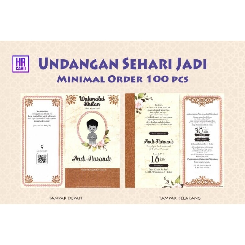 Undangan Khitan Sehari Jadi