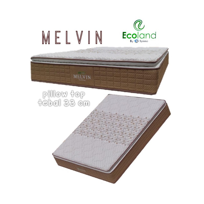 [KEDIRI] BEST SELLER Matras Spring Bed Ecoland by Spinno Tipe Melvin Pillow Top 33 cm 120 140 160 18