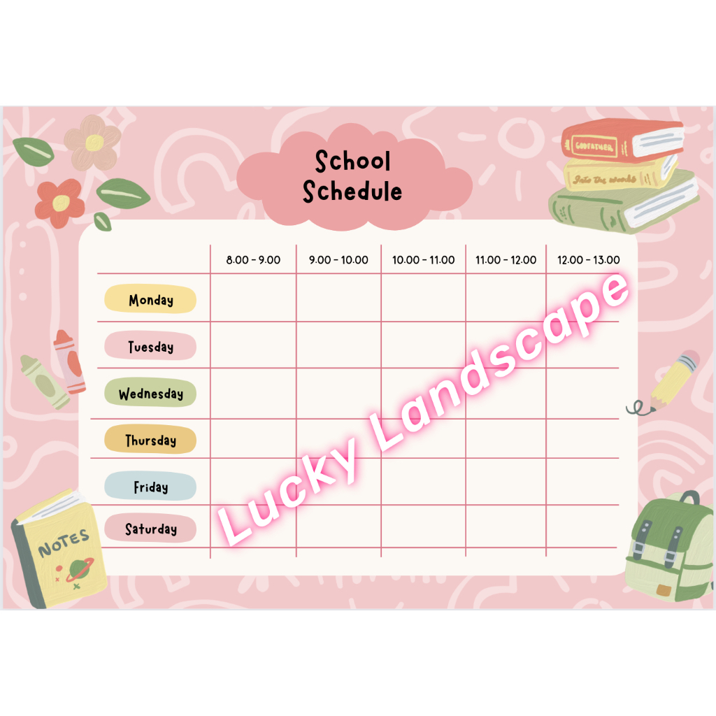 

Weekly Planner / School Schedule / Jadwal sekolah DIGITAL / kirim by email / bisa di print