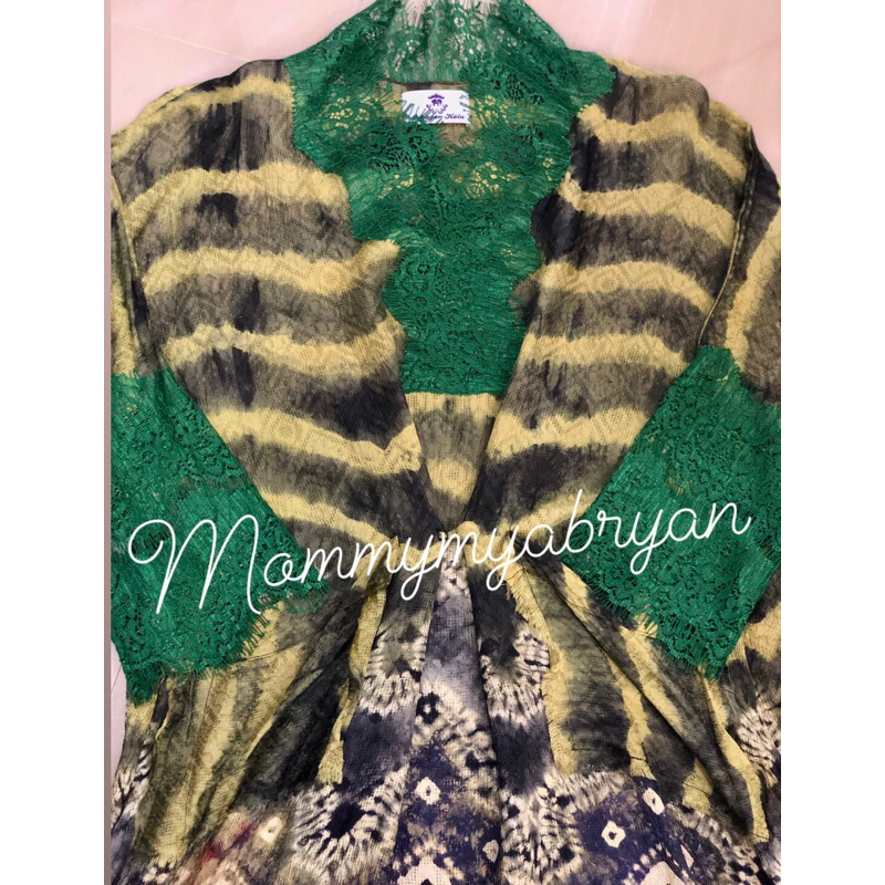 Dress Kait Jumputan warna Bold- Hijau ( by Juragan Kain )