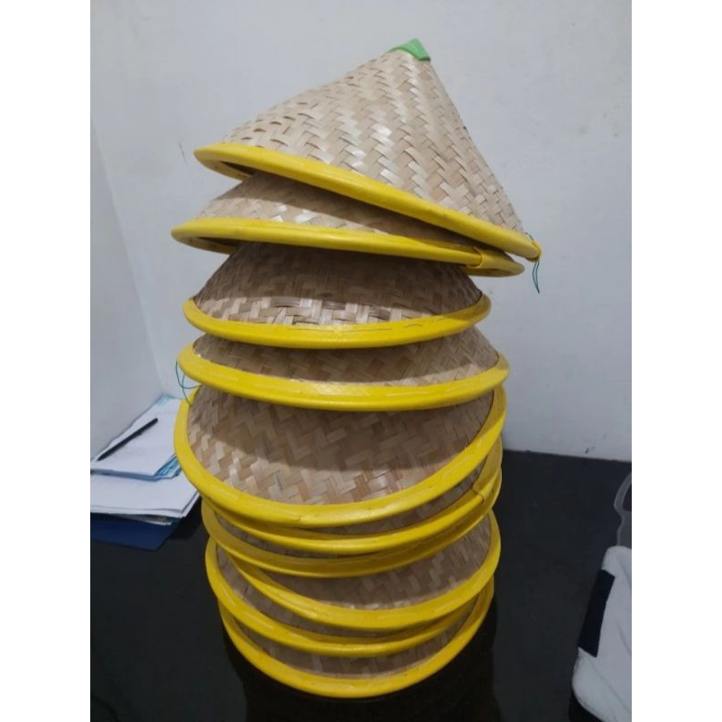 caping petani/topi caping gunung anak bahan bambu asli/topi caping bambu