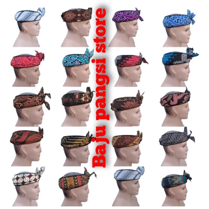 Iket kepala dewasa/iket Sunda batik/totopong/iket praktis bolong/blangkon