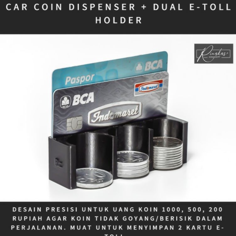 rC Coin Holder 2 ETOLL CARD  Tempat Koin Kartu ETOLL Mobil  Car Coin Dispenser RINGKAS CONCEPT