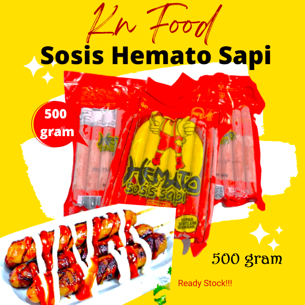 

Sosis Sapi Hemato Panjang ( 500 gr) Isi 15 pcs / Sosis Sapi Hemato / Sosis