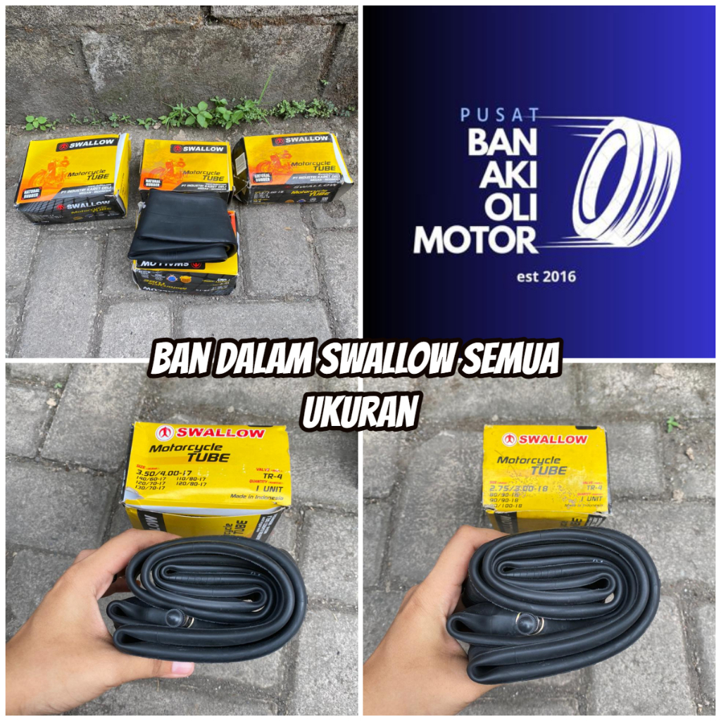 BAN DALAM MOTOR SEMUA UKURAN MERK SWALLOW || BAN DALAM SWALLOW RING 14- RING 17 SEMUA UKURAN