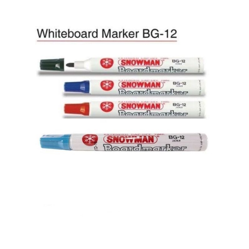 

SPIDOL WHITEBOARD MARKER SNOWMAN BG12 SPIDOL PAPAN TULIS SPIDOL BISA DIHAPUS