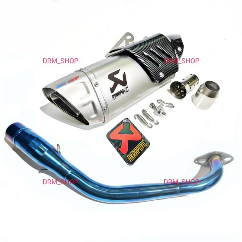 KNALPOT RACING IMPORT AKRAPOVIC EVOLUTION LINE FULLSISTEM HEADER BLUE NMAX XMAX AEROX PCX ADV VARIO 