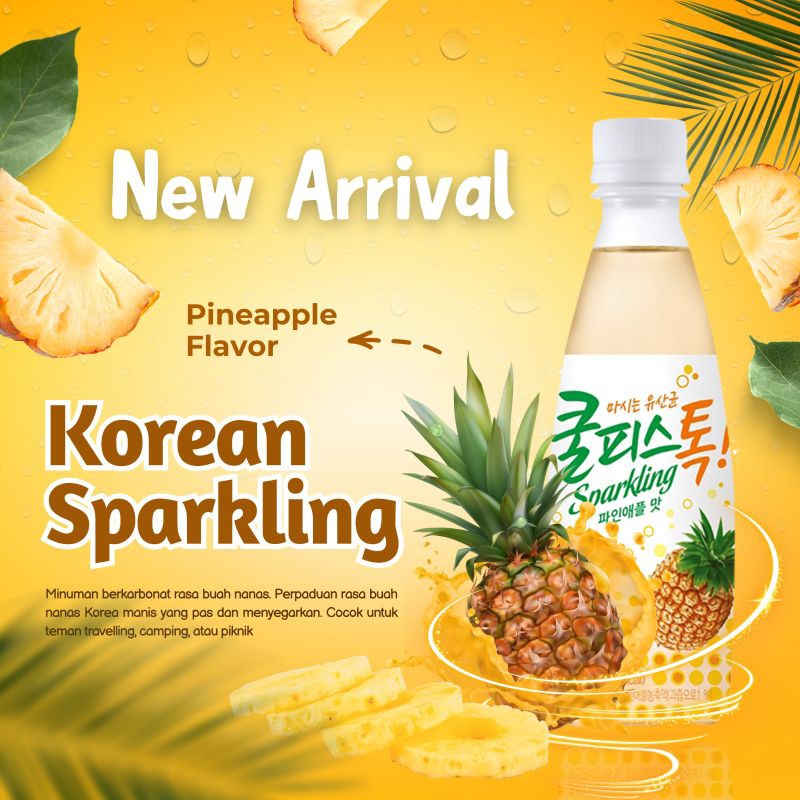 

Gongwon Coolpis sparkling pineapple 340ml... Sparkling nanas, minuman nanas