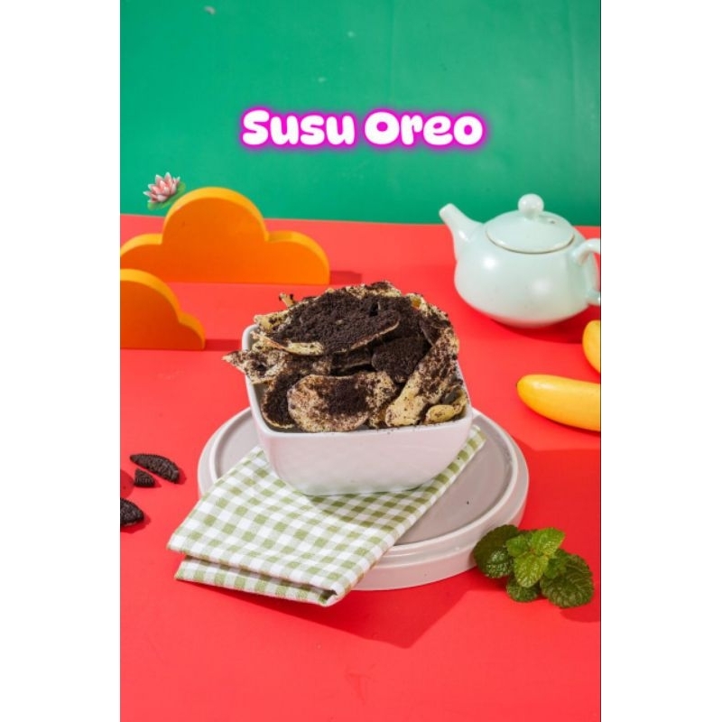 

Keripik Pisang Varian Susu Oreo