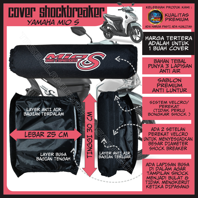 [NEW] SARUNG PELINDUNG PENUTUP COVER SOKBREKER SHOCK BREAKER BELAKANG MOTOR YAMAHA MIO S ANTI AIR