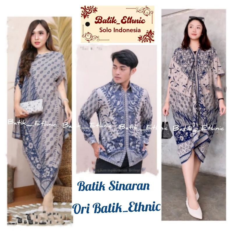 BAJU KONDANGAN Couple Atasan Kaftan & Kemeja Sinaran ORI Batik Solo