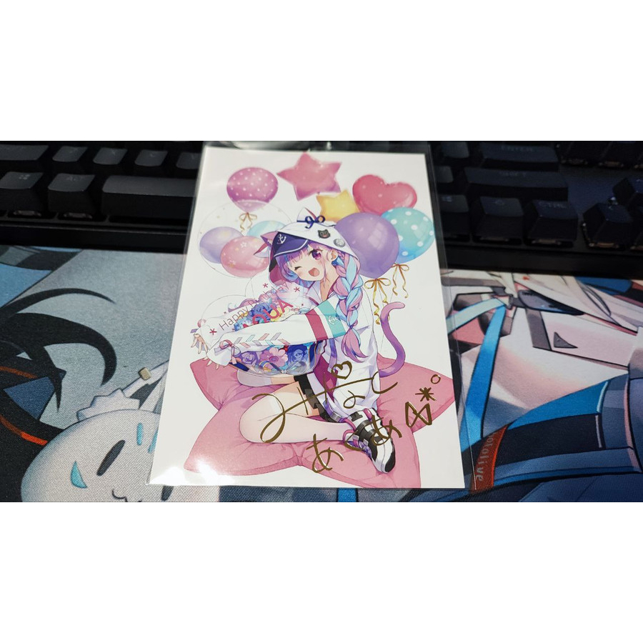 

Post Card Tanda Tangan Member Hololive VTuber - Aqua birthday