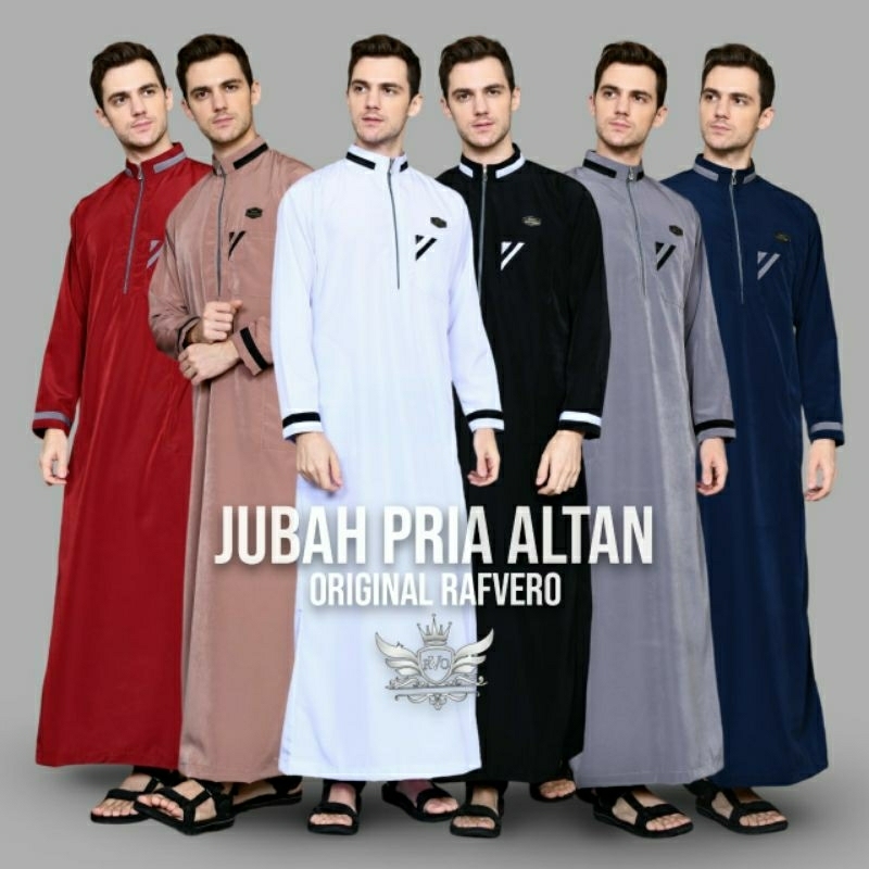 Jubah Pria Altan ORIGINAL RAFVERO - Jubah Pria Motif List Kombinasi - Jubah Pria Polos Termurah