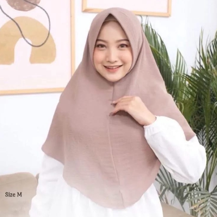 Stok terbaru Hijab Bergo Crinkle Airflow Pet M  Jilbab Instan Bergo Crinkle Pet Airflow Premium  Ker