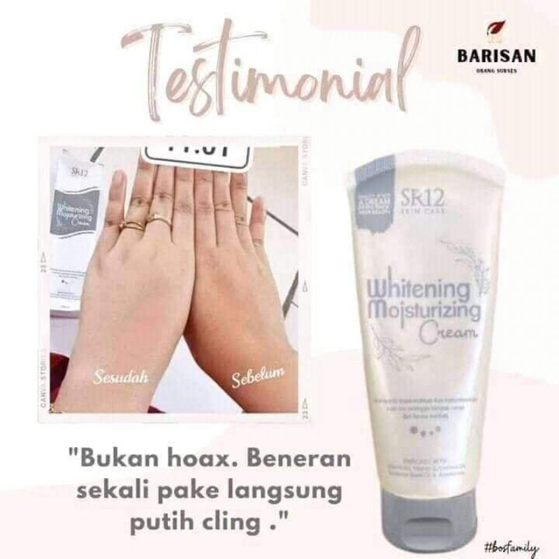 AMPUH  PEMUTIH BADAN BPOM, WHITENING MOISTURIZING CREAM SR12 | HAND BODY BPOM HALAL