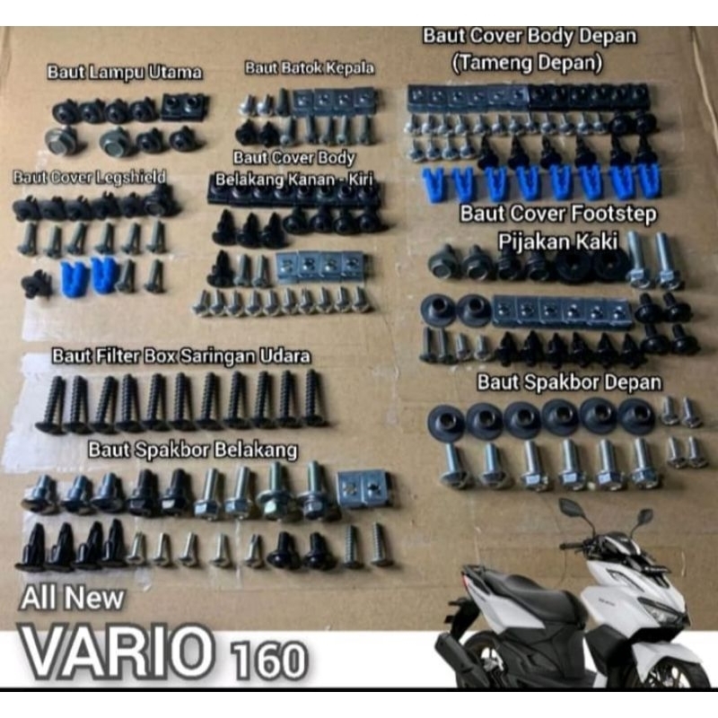 baut full set body honda vario 160 baut honda vario 160 baut vario lengkap