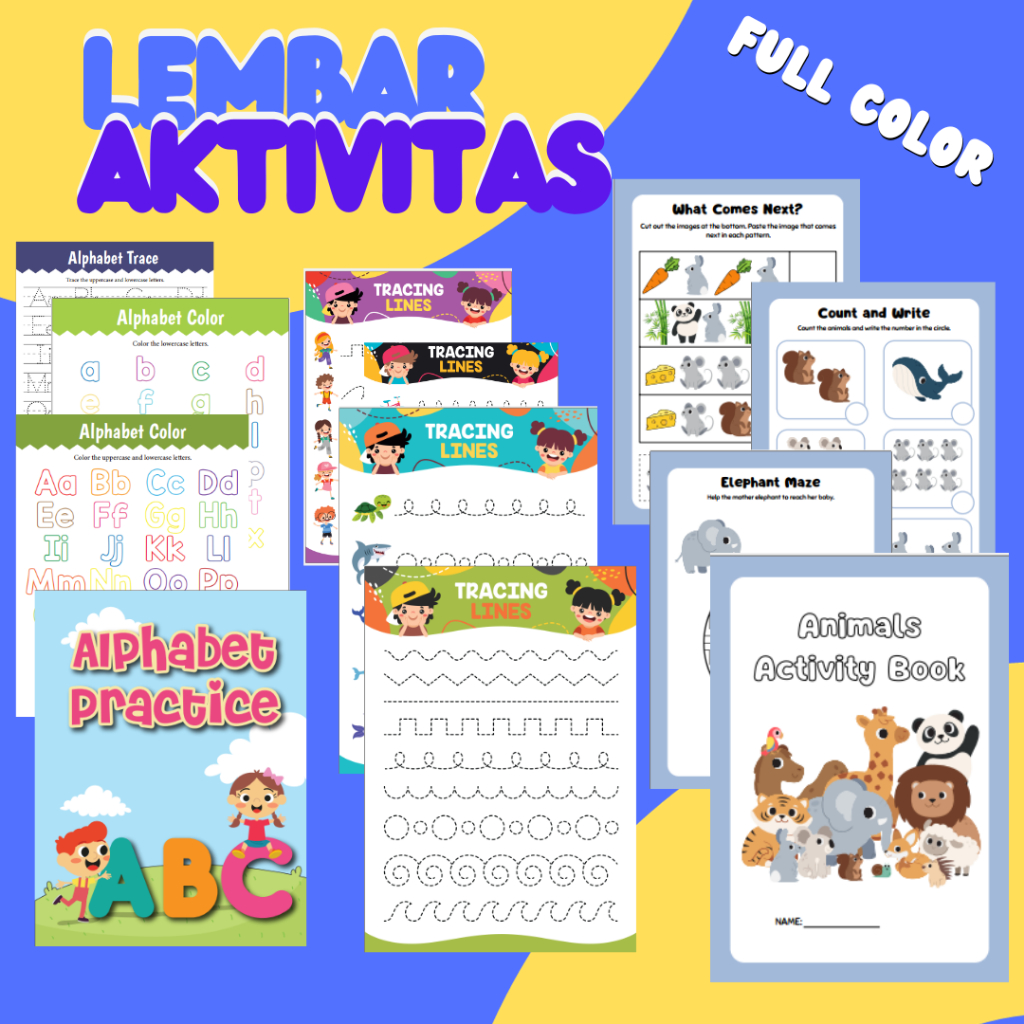 

Lembar kertas edukasi activity full color worksheet