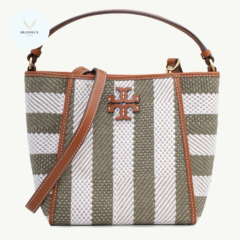 TORY BURCH Small McGraw Stripe Bucket Bag in Multicolor