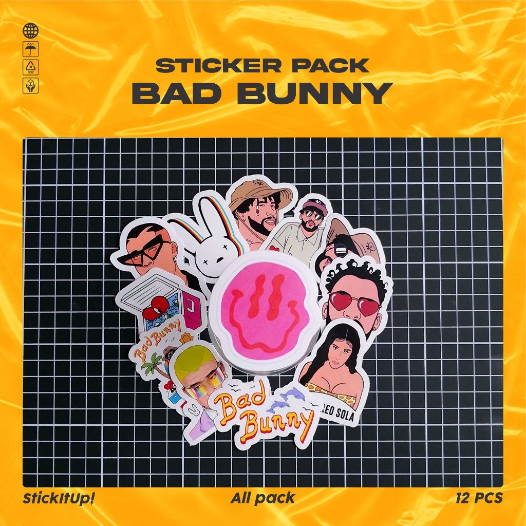 

COD✨ StickItUp Stiker Pack Motif Kartun Bad Bunny Colorfull Lucu Keren Untuk Koper Laptop Skateboard