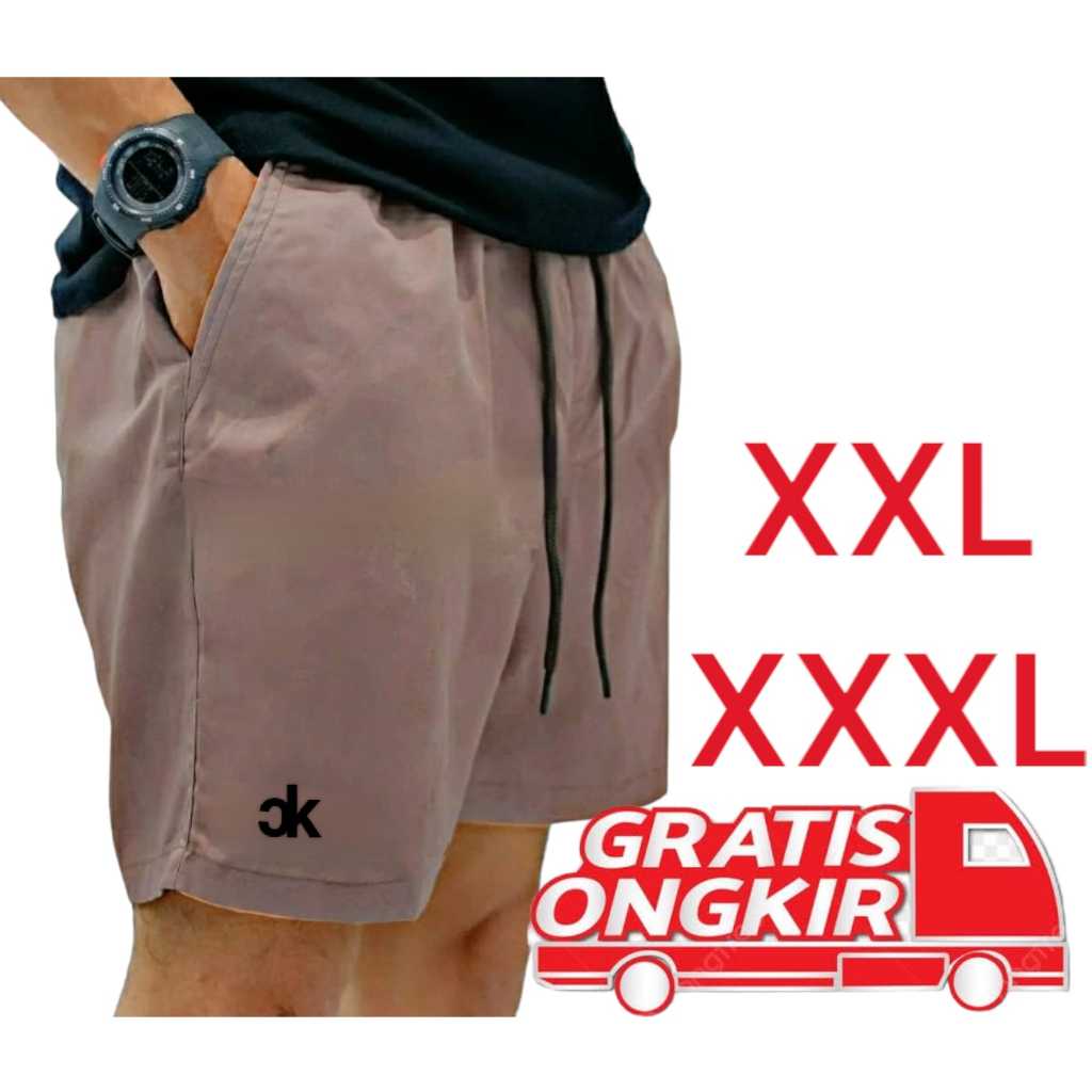 Boardshort Pria Jumbo Big Size XXL-XXXL katon Polos Premium