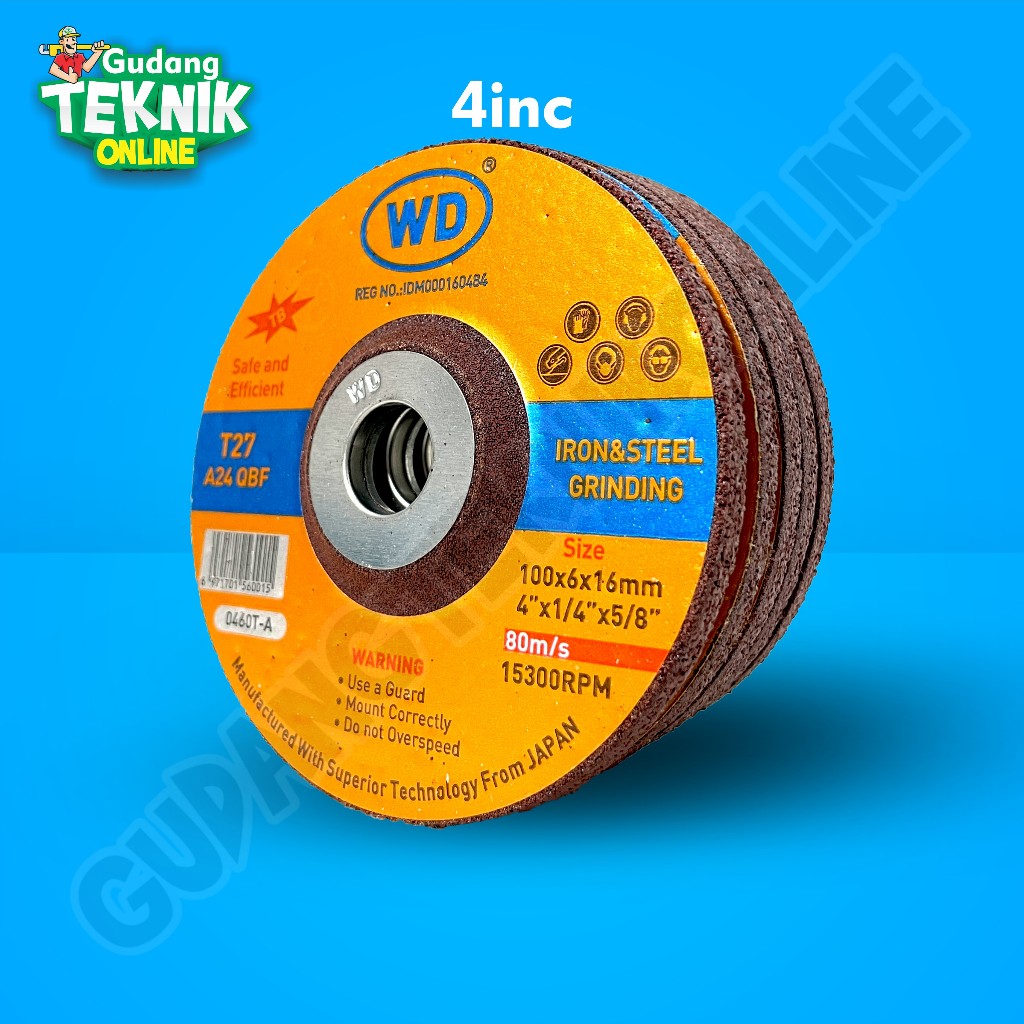 Batu Selep WD 4 inch Poles WD 4" / Mata Gerinda Poles Slep 4" WD Gold / Mata Batu Asah Gerinda 4 Inc