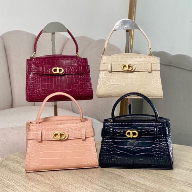 SALE C Aubrielle Metallic-Buckle Top Handle Bag