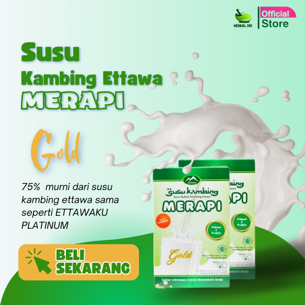 

Susu Kambing Merapi Gold 75% Susu Kambing Murni Gurih dan Enak serta Bermanfaat