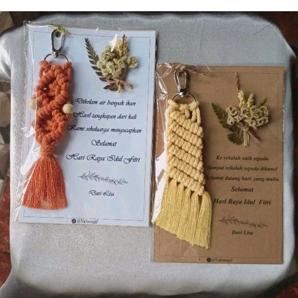 Gif custom kartu ucapan + gantungan kunci macrame_macrame keychain