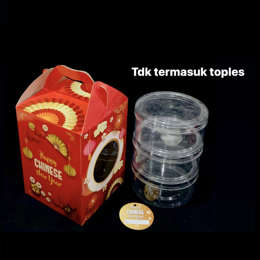 

5 pcs Box Tenteng 3 Toples Bulat 500gr Imlek Sincia Kardus Jinjing Toples Kuker Packaging Hampers Cny Uk 15x15x21 cm
